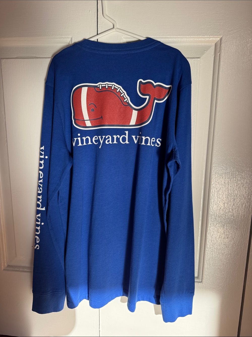 Vineyard Vines Boys' Football Whale Long-Sleeve Pocket Tee